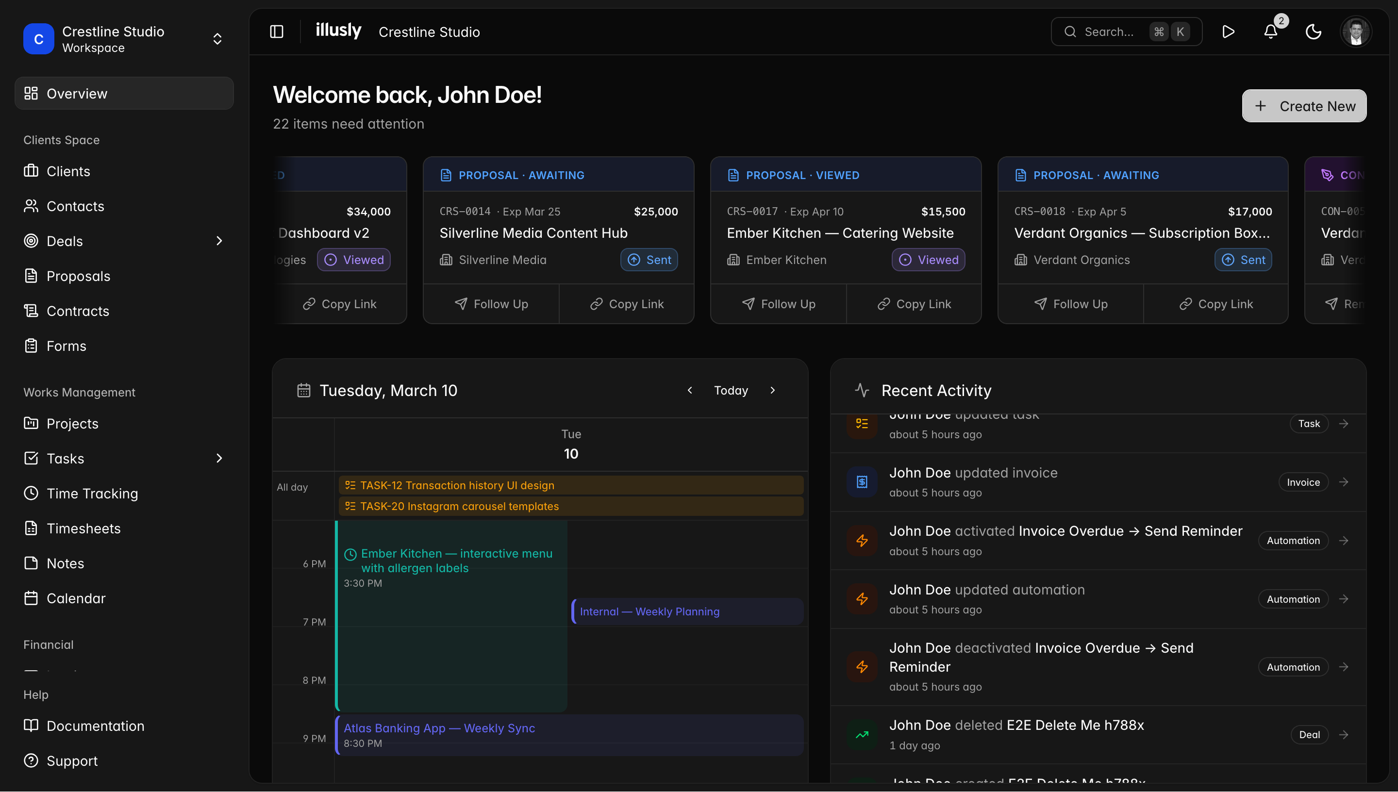 Illusly dashboard