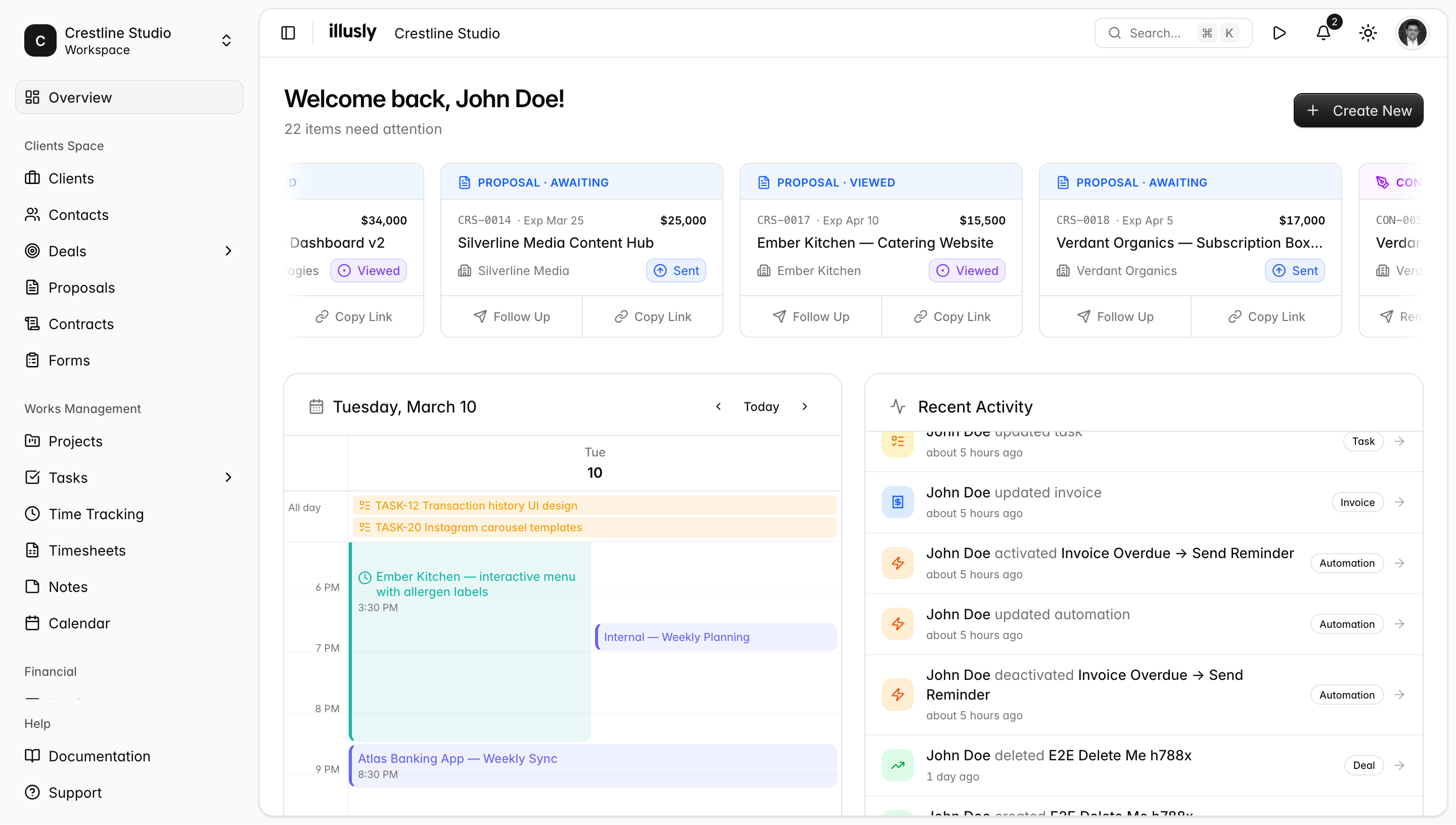 Illusly dashboard